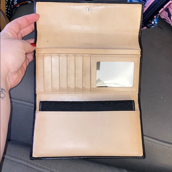 Coach black trifold wallet. Good condition. - Picture 3 of 5